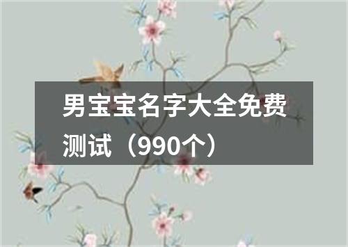 男宝宝名字大全免费测试（990个）