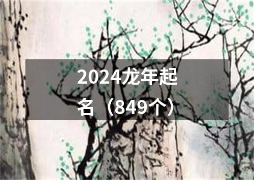 2024龙年起名（849个）