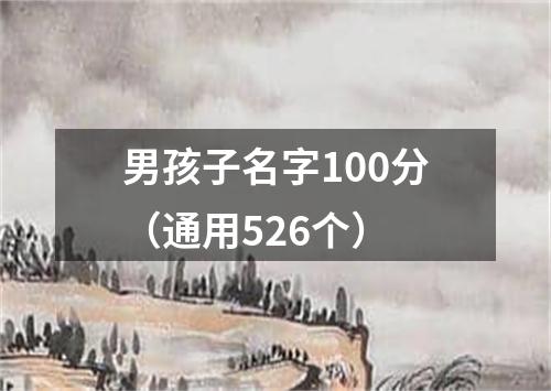 男孩子名字100分（通用526个）