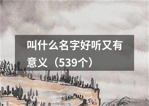 叫什么名字好听又有意义（539个）