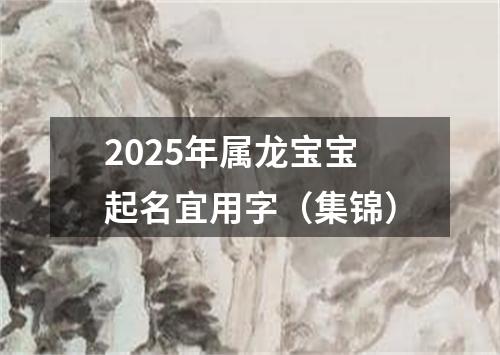 2025年属龙宝宝起名宜用字（集锦）