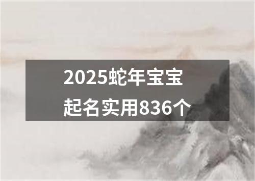 2025蛇年宝宝起名实用836个