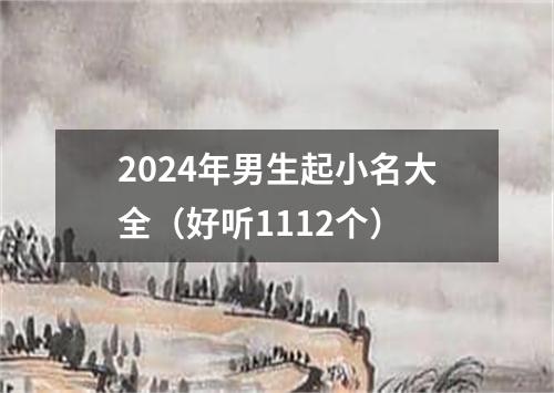 2024年男生起小名大全（好听1112个）