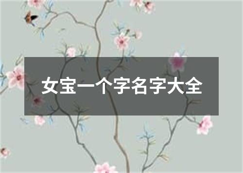 女宝一个字名字大全