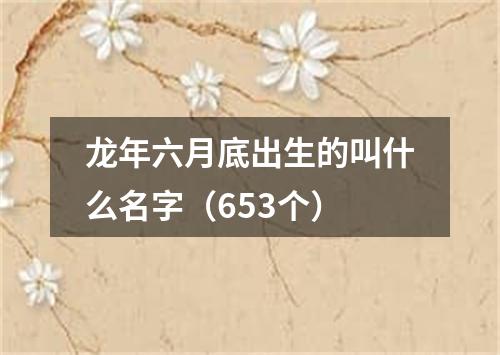 龙年六月底出生的叫什么名字（653个）