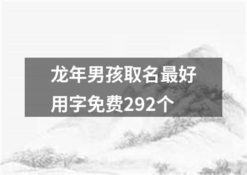 龙年男孩取名最好用字免费292个