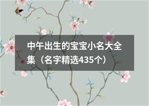 中午出生的宝宝小名大全集（名字精选435个）