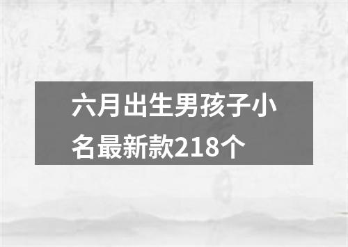 六月出生男孩子小名最新款218个