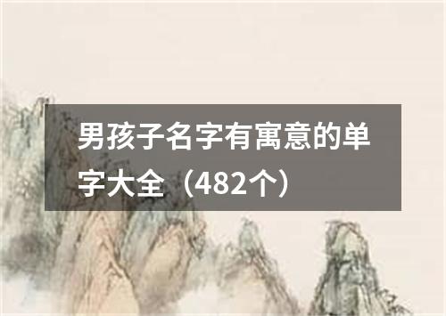 男孩子名字有寓意的单字大全（482个）