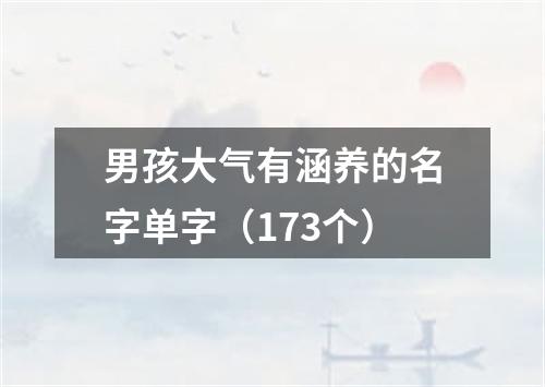 男孩大气有涵养的名字单字（173个）