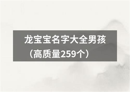 龙宝宝名字大全男孩（高质量259个）