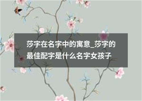 莎字在名字中的寓意_莎字的最佳配字是什么名字女孩子