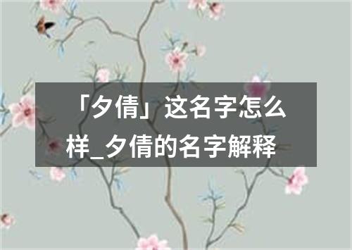 「夕倩」这名字怎么样_夕倩的名字解释