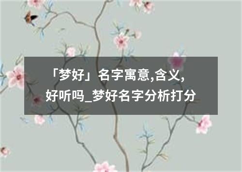 「梦好」名字寓意,含义,好听吗_梦好名字分析打分