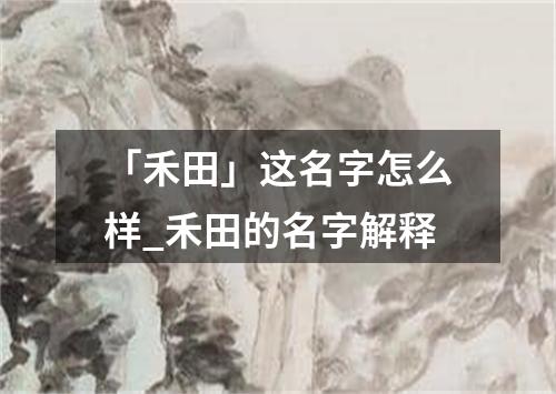 「禾田」这名字怎么样_禾田的名字解释