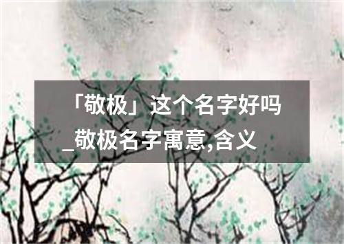 「敬极」这个名字好吗_敬极名字寓意,含义