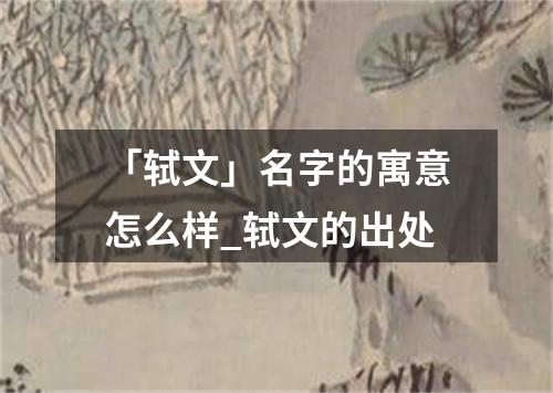 「轼文」名字的寓意怎么样_轼文的出处