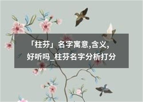 「柱芬」名字寓意,含义,好听吗_柱芬名字分析打分