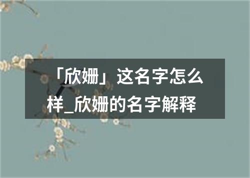 「欣姗」这名字怎么样_欣姗的名字解释