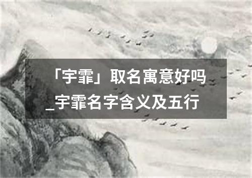 「宇霏」取名寓意好吗_宇霏名字含义及五行