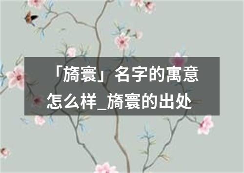 「旖寰」名字的寓意怎么样_旖寰的出处