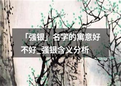 「强银」名字的寓意好不好_强银含义分析