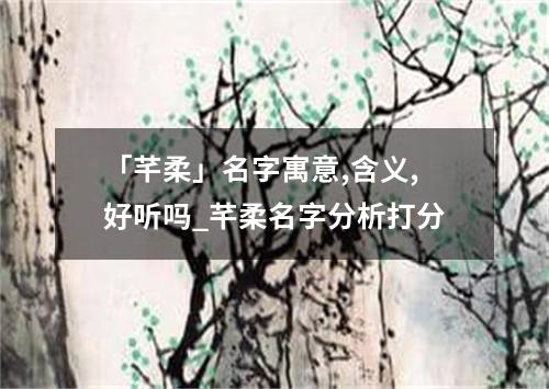 「芊柔」名字寓意,含义,好听吗_芊柔名字分析打分