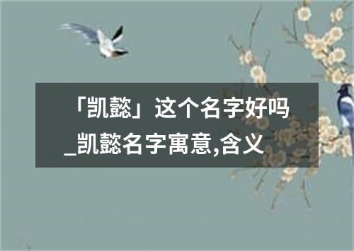 「凯懿」这个名字好吗_凯懿名字寓意,含义