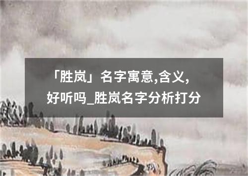 「胜岚」名字寓意,含义,好听吗_胜岚名字分析打分