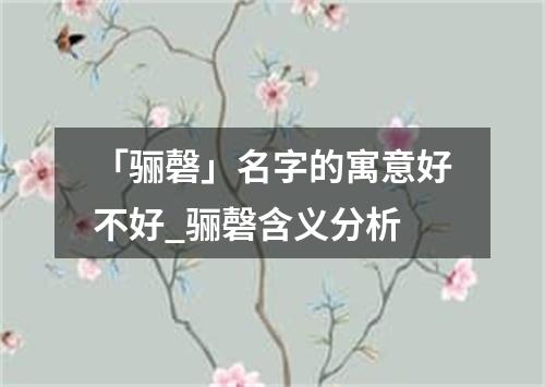 「骊磬」名字的寓意好不好_骊磬含义分析