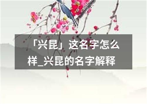 「兴昆」这名字怎么样_兴昆的名字解释