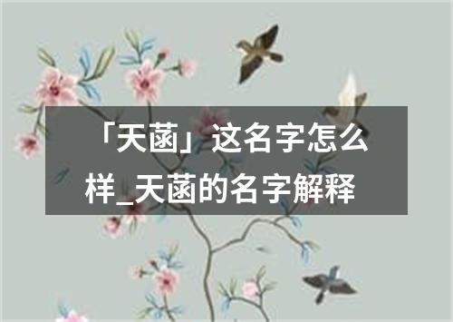 「天菡」这名字怎么样_天菡的名字解释