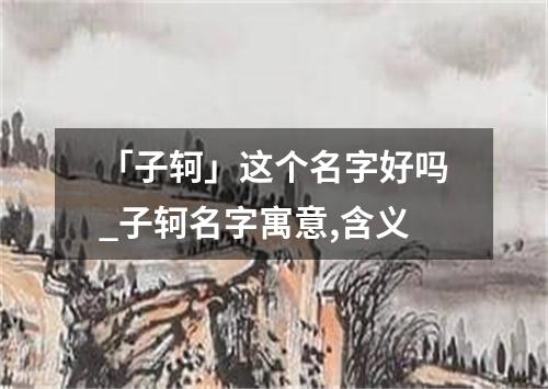 「子轲」这个名字好吗_子轲名字寓意,含义