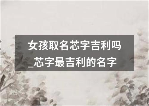 女孩取名芯字吉利吗_芯字最吉利的名字