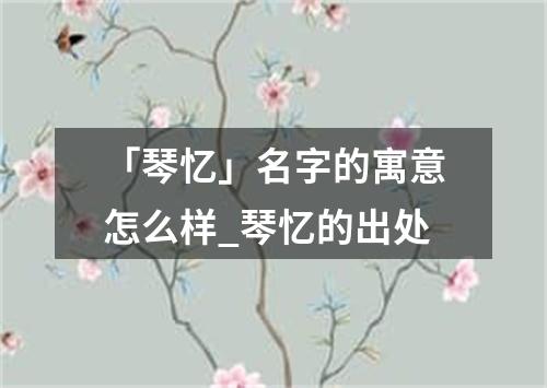 「琴忆」名字的寓意怎么样_琴忆的出处