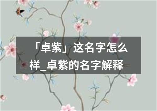 「卓紫」这名字怎么样_卓紫的名字解释