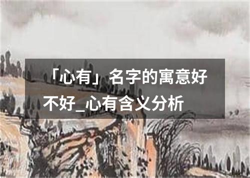 「心有」名字的寓意好不好_心有含义分析