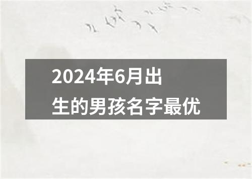 2024年6月出生的男孩名字最优