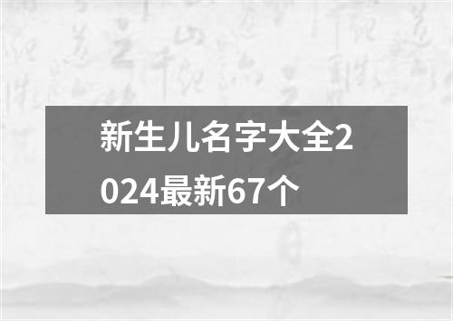 新生儿名字大全2024最新67个