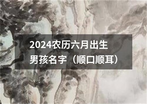 2024农历六月出生男孩名字（顺口顺耳）