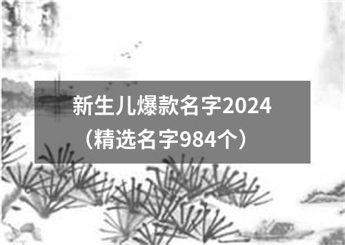 新生儿爆款名字2024（精选名字984个）