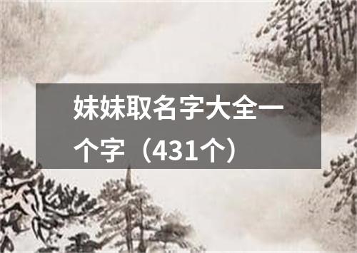 妹妹取名字大全一个字（431个）