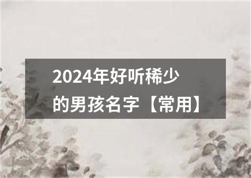 2024年好听稀少的男孩名字【常用】