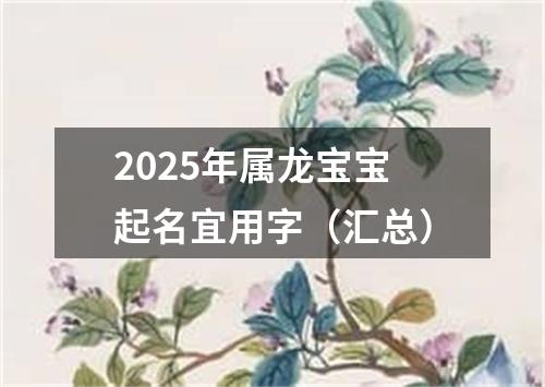 2025年属龙宝宝起名宜用字（汇总）