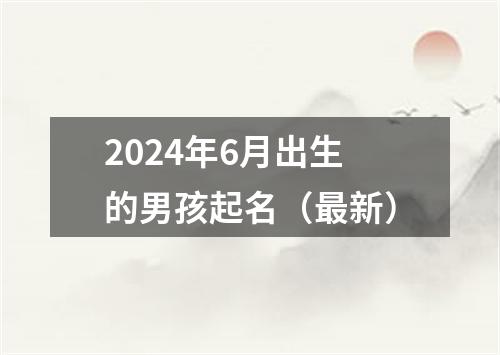 2024年6月出生的男孩起名（最新）