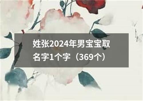 姓张2024年男宝宝取名字1个字（369个）