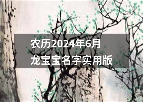 农历2024年6月龙宝宝名字实用版