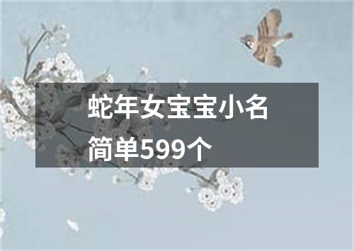 蛇年女宝宝小名简单599个