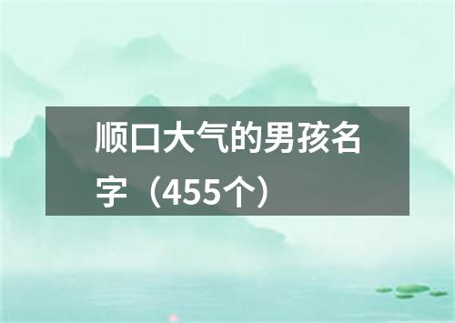 顺口大气的男孩名字（455个）