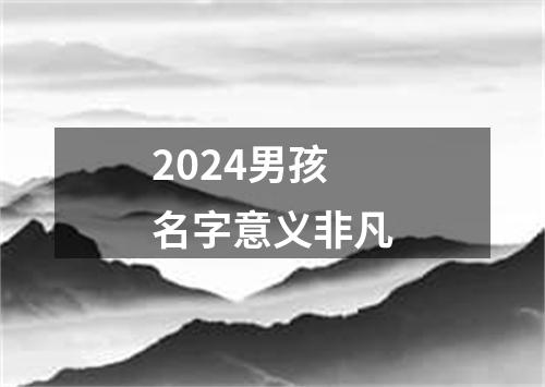 2024男孩名字意义非凡